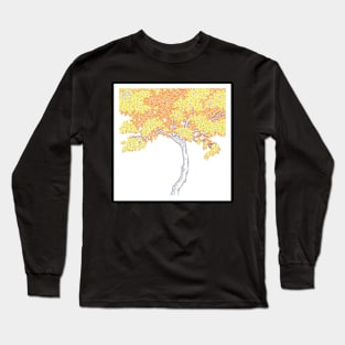 Yellow Tree Circle Design Long Sleeve T-Shirt